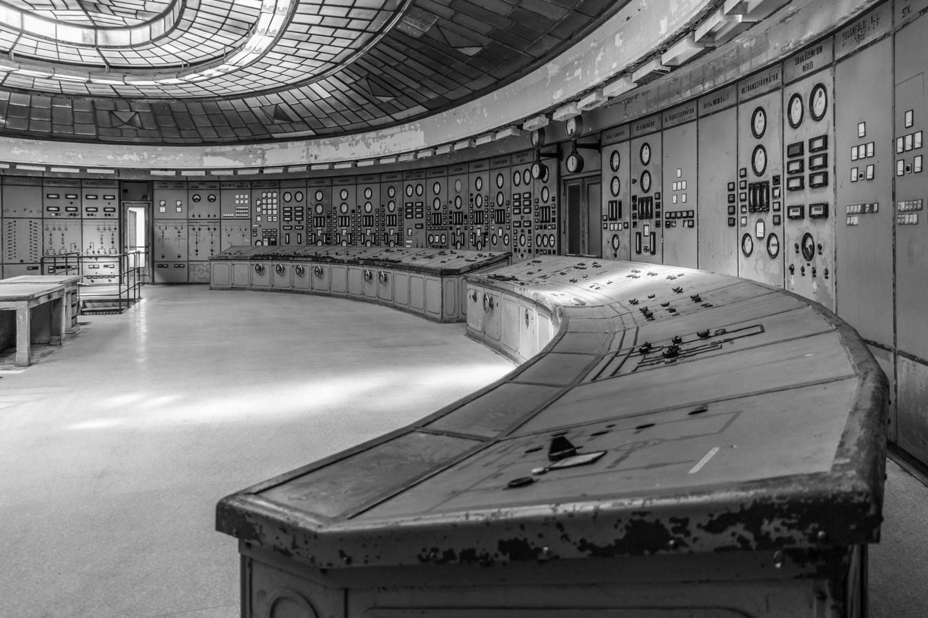 Abandoned power station control room — the infrastructure of the past